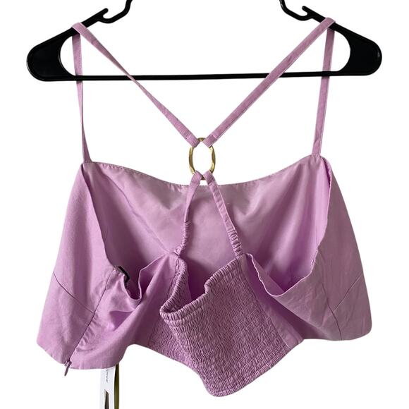 NEW FUTURE COLLECTIVE O Ring Crop Top Purple Size 1X Boho Coastal Vacation - Picture 2 of 4